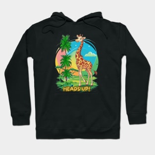 Cheerful giraffe 'Heads Up!' Hoodie